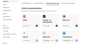 Mollie betaalmethodes selecteren